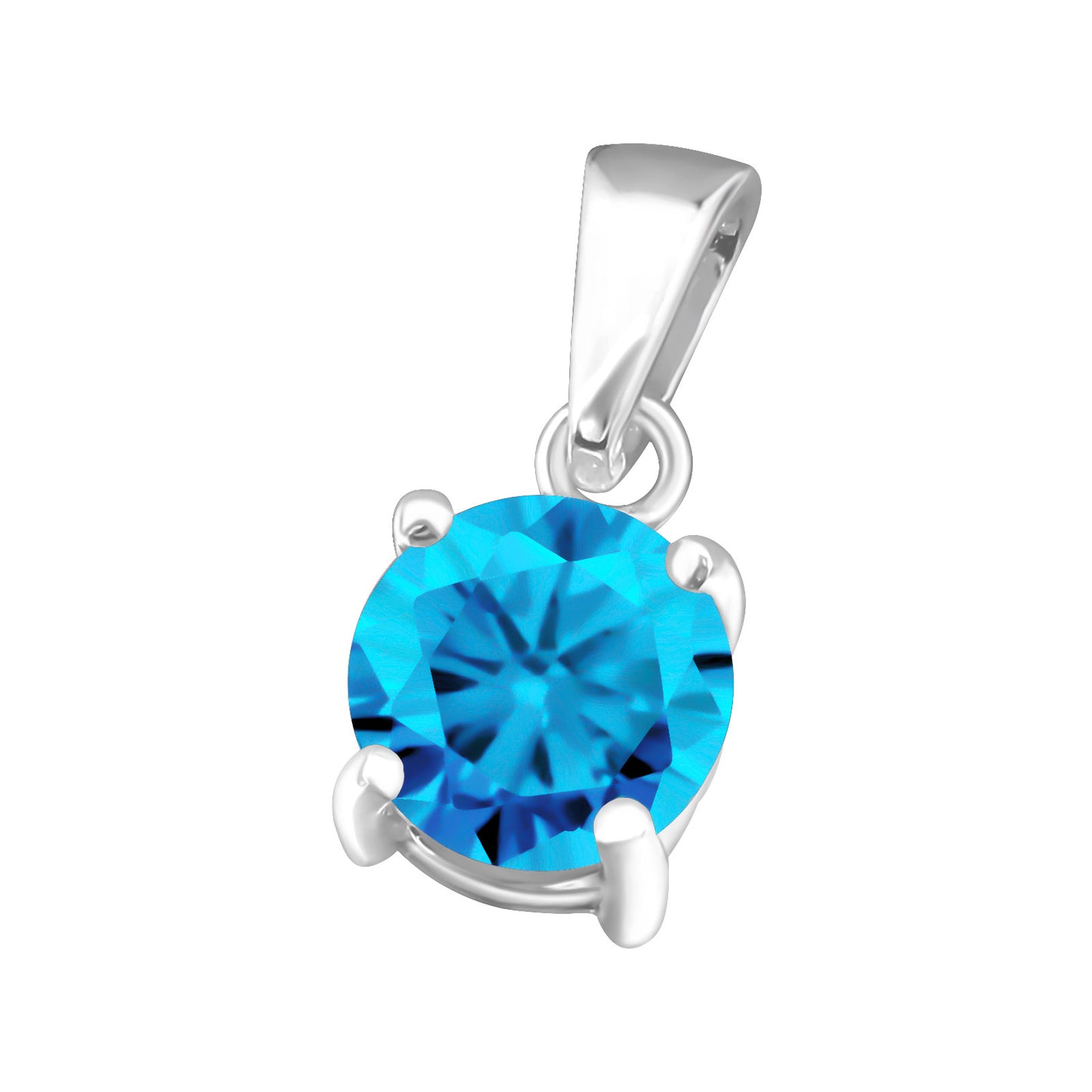 925 Sterling Silver CZ Pendant - Birthstone Necklace Charm
