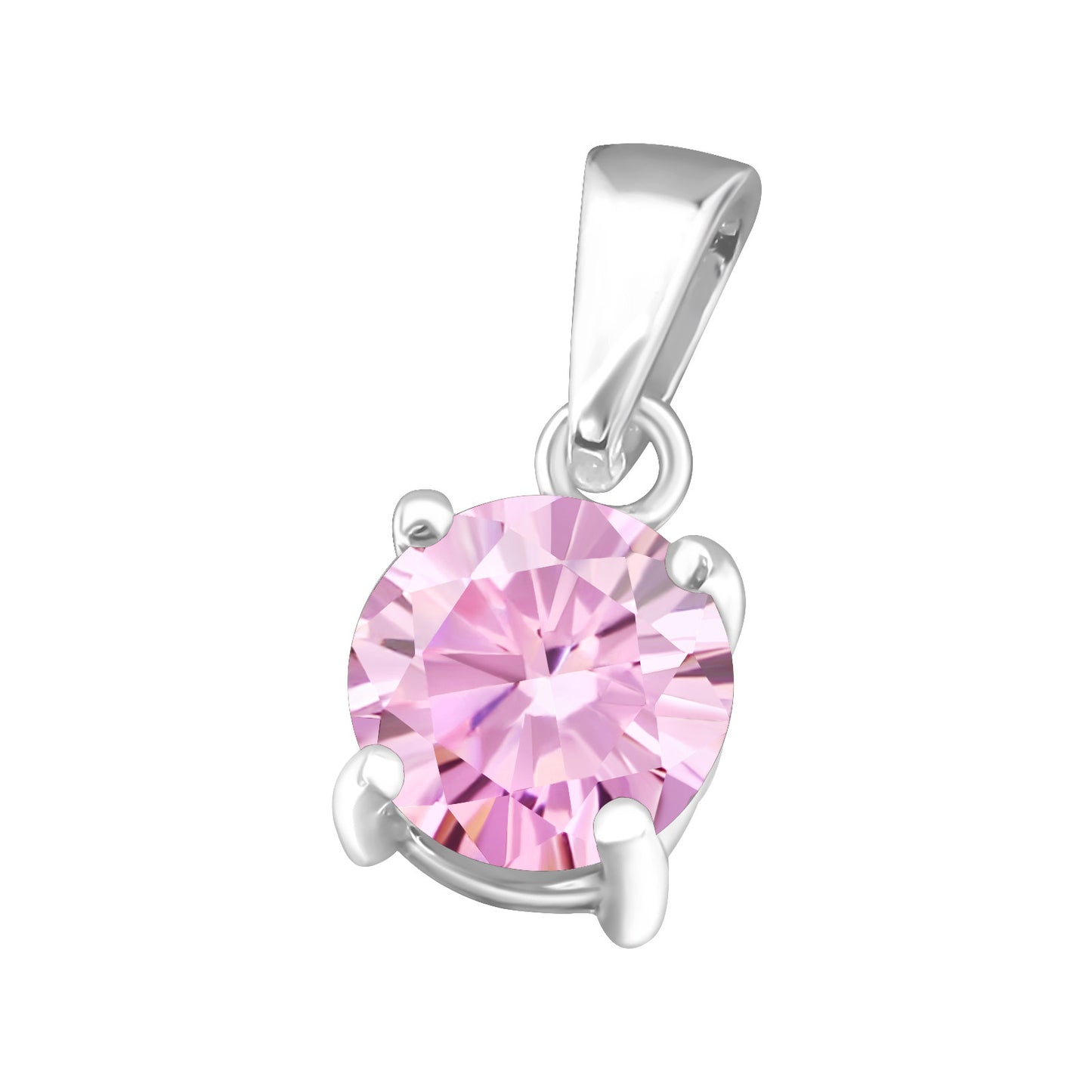 925 Sterling Silver CZ Pendant - Birthstone Necklace Charm