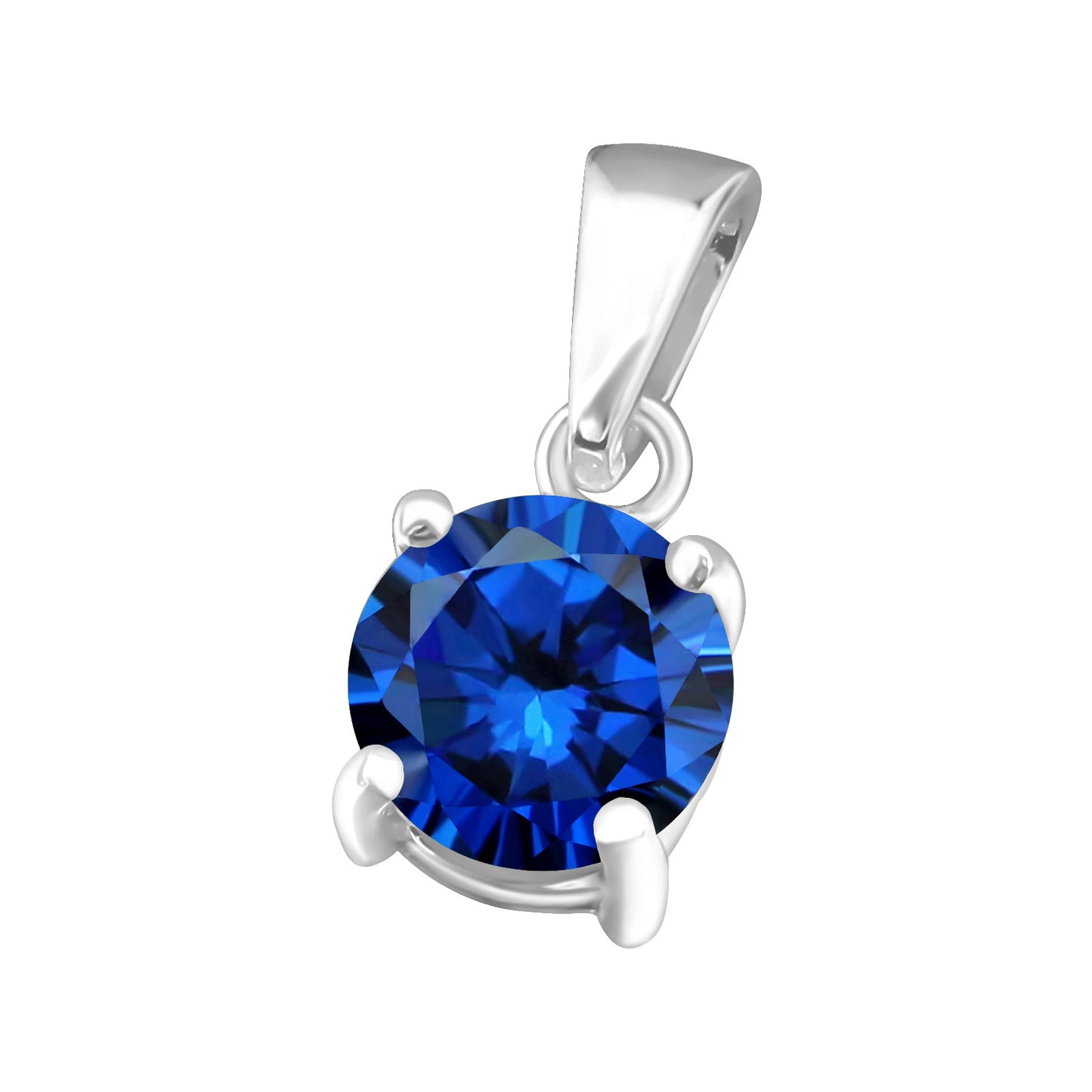 925 Sterling Silver CZ Pendant - Birthstone Necklace Charm