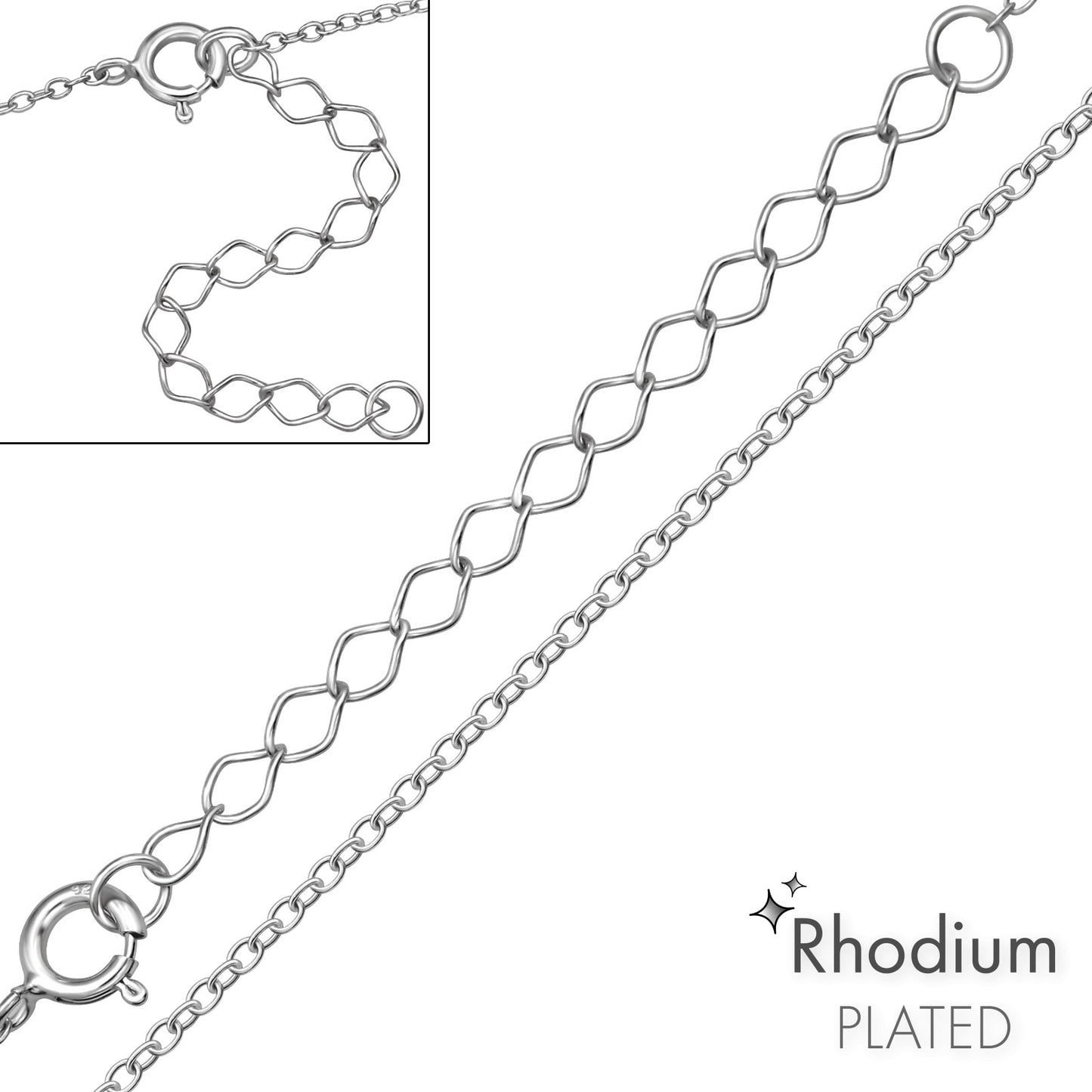 925 Sterling Silver Cable Chain – 35cm with 5cm Extension