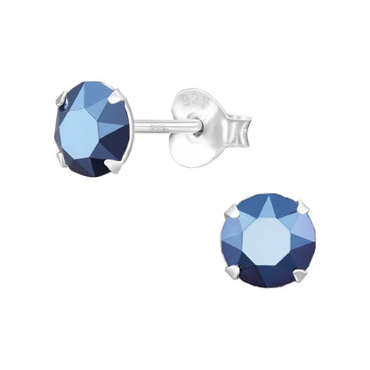 Dainty Crystal Stud Earrings – Sterling Silver (5.3mm)