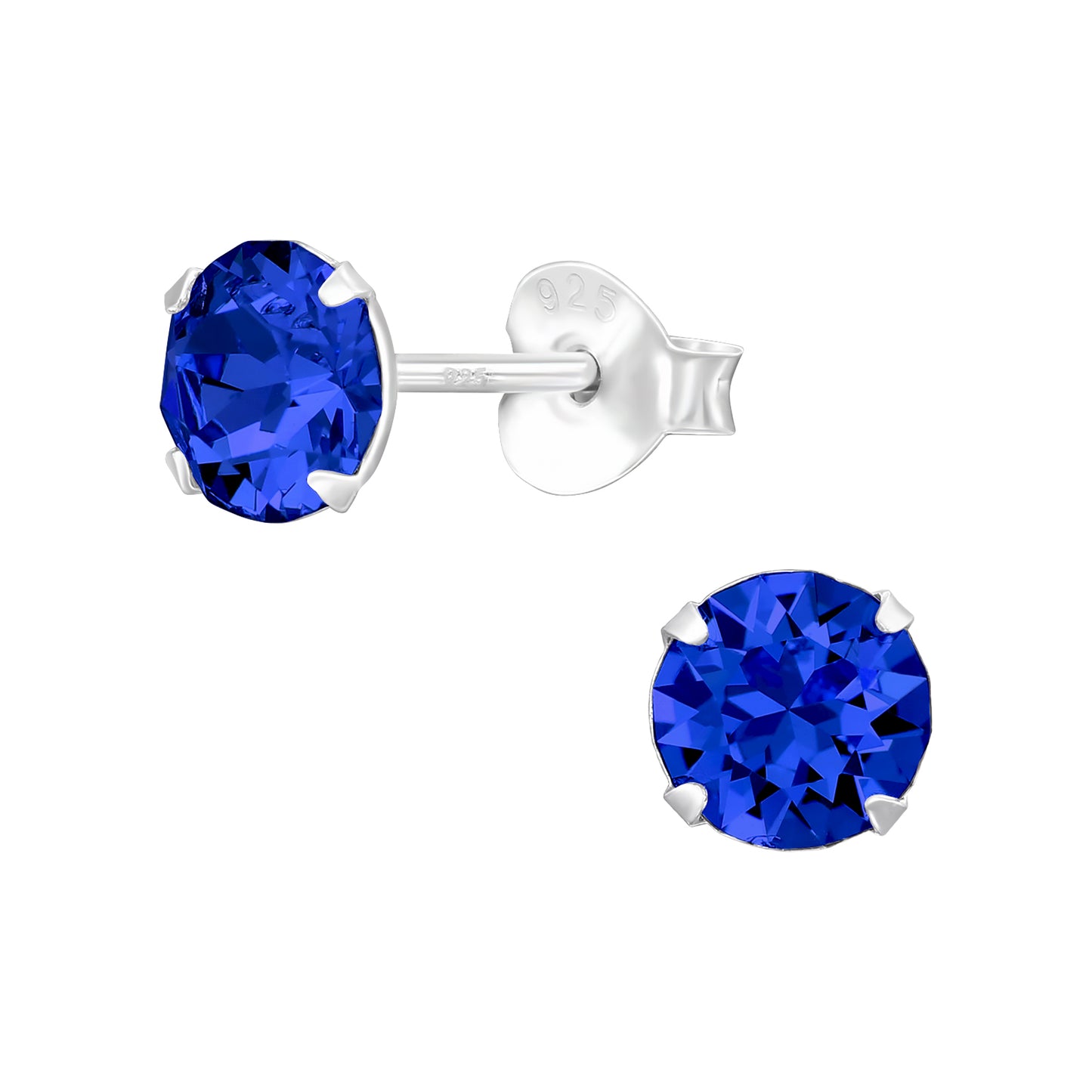 Dainty Crystal Stud Earrings – Sterling Silver (5.3mm)