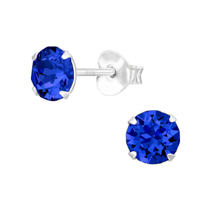 Dainty Crystal Stud Earrings – Sterling Silver (5.3mm)