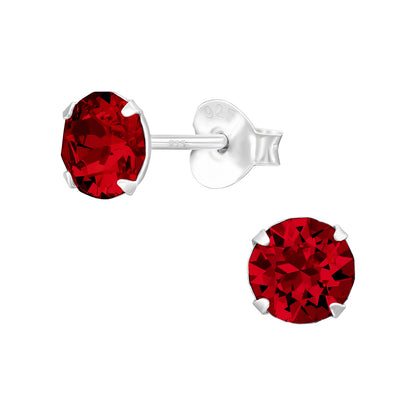 Dainty Crystal Stud Earrings – Sterling Silver (5.3mm)