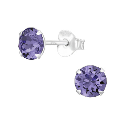 Dainty Crystal Stud Earrings – Sterling Silver (5.3mm)