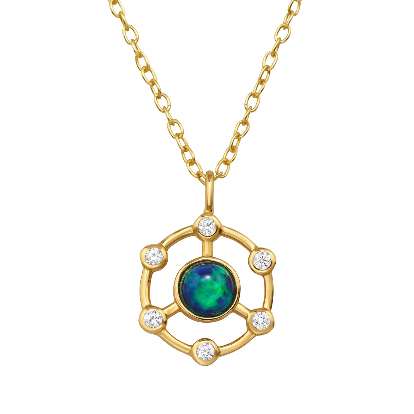 925 Sterling Silver Opal Ring – Dainty Circle Design