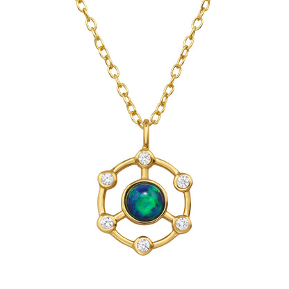 925 Sterling Silver Opal Ring – Dainty Circle Design