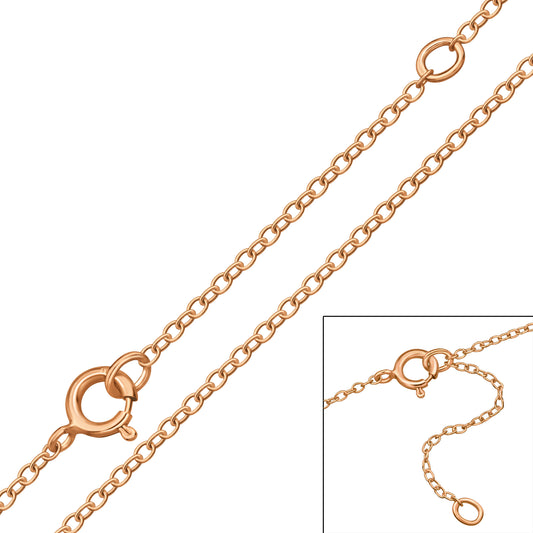 925 Sterling Silver Chain Rose Gold‑Plated – 39cm
