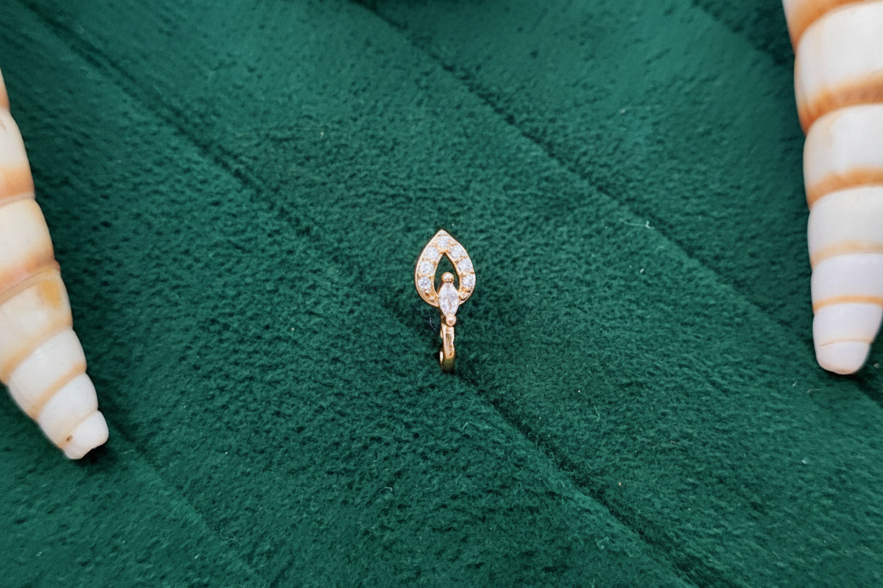 Clip on Designer Antique Full Stone Nath for Women