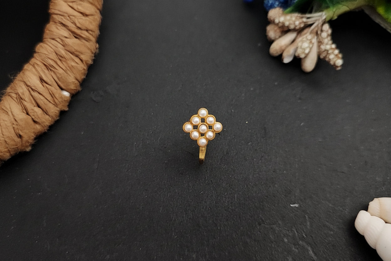 Clip on Charming Antique Jewellery High Gold Polish for a Regal Traditional Nath