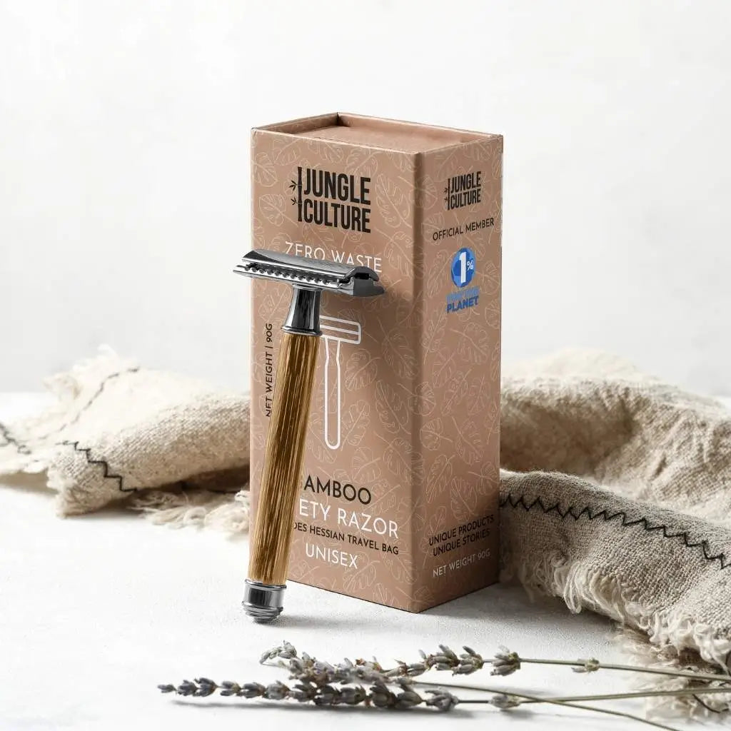 Bamboo Safety Razor - Unisex Eco-Friendly Razors with Bag and Blade, Zero Waste