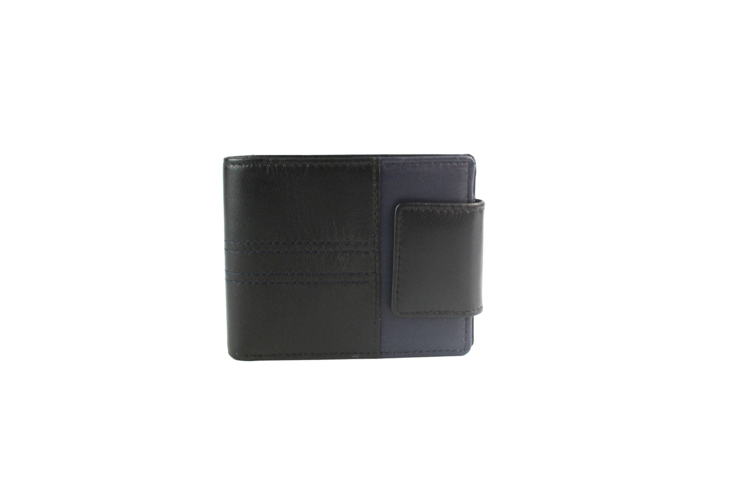 Men’s Leather & Fabric Wallet – RFID, Bifold, Tab Closure