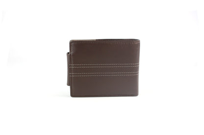 Men’s Leather & Fabric Wallet – RFID, Bifold, Tab Closure