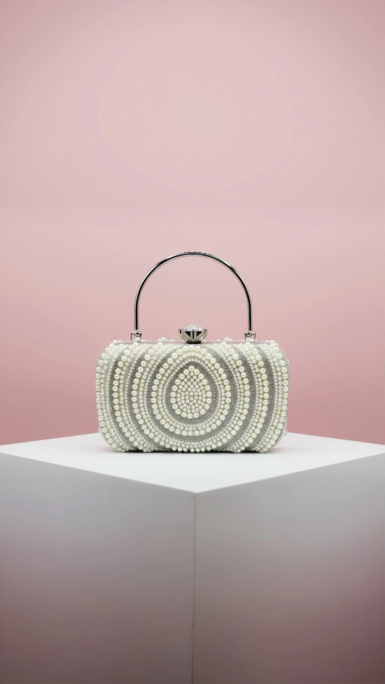Crystal & Pearl Evening Clutch Bag Collection – Bow, Beaded, Mirrored Box Party Bags