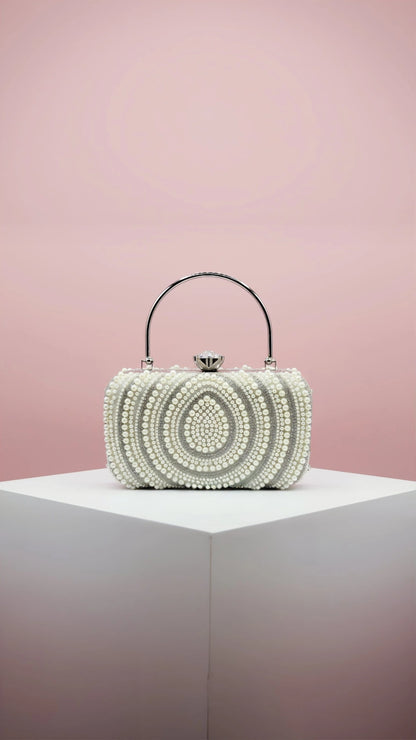 Crystal & Pearl Evening Clutch Bag Collection – Bow, Beaded, Mirrored Box Party Bags