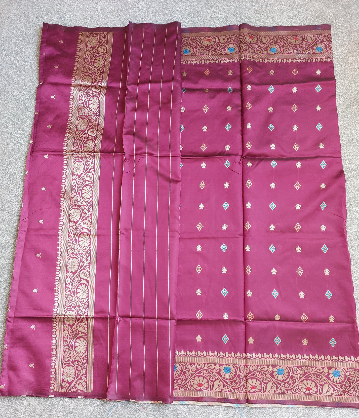 Soft Lichi Silk Banarasi Saree | Rich Pallu, Jacquard Weaving, Zari Border, Wedding Saree