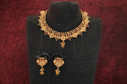 Temple Jewelry Choker Style Coin Necklace Set