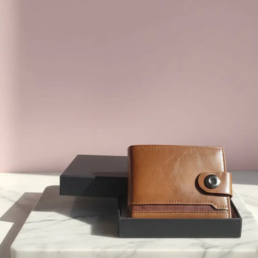 Two‑Tone Leather Wallet with Gift Box – Premium Men’s Gift for Birthdays & Father’s Day