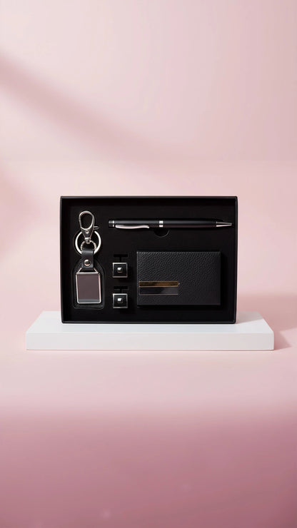 Men’s Premium Gift Set – Wallet, Pen, Keyring & Cufflinks (Gift‑Ready Box)