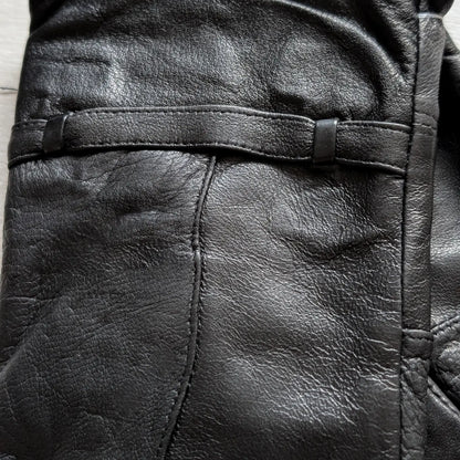 Women’s Genuine Leather Gloves with Belt Detail & Soft Lining
