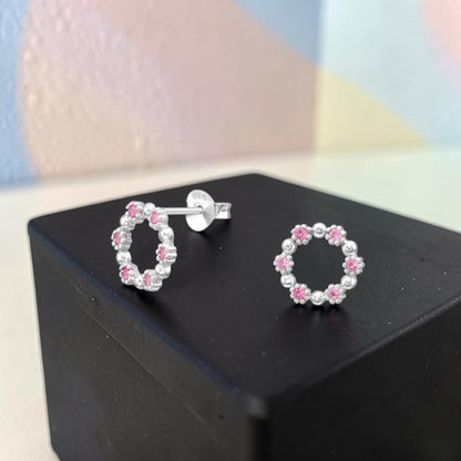 925 Sterling Silver CZ Wreath Stud Earrings