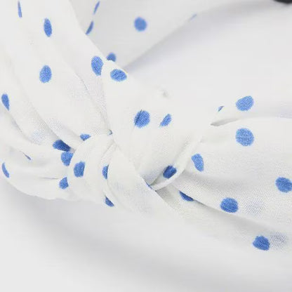5cm Wide Knotted Top Aliceband – Assorted Blue Prints | Floral & Polka Dot | set of 3