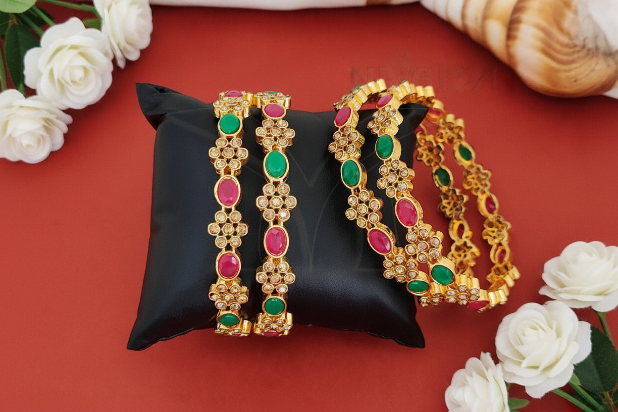 Antique Jewellery Designer High Gold Polish - Set of 2 Bangles