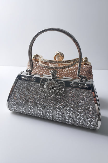 Crystal & Pearl Evening Clutch Bag Collection – Bow, Beaded, Mirrored Box Party Bags