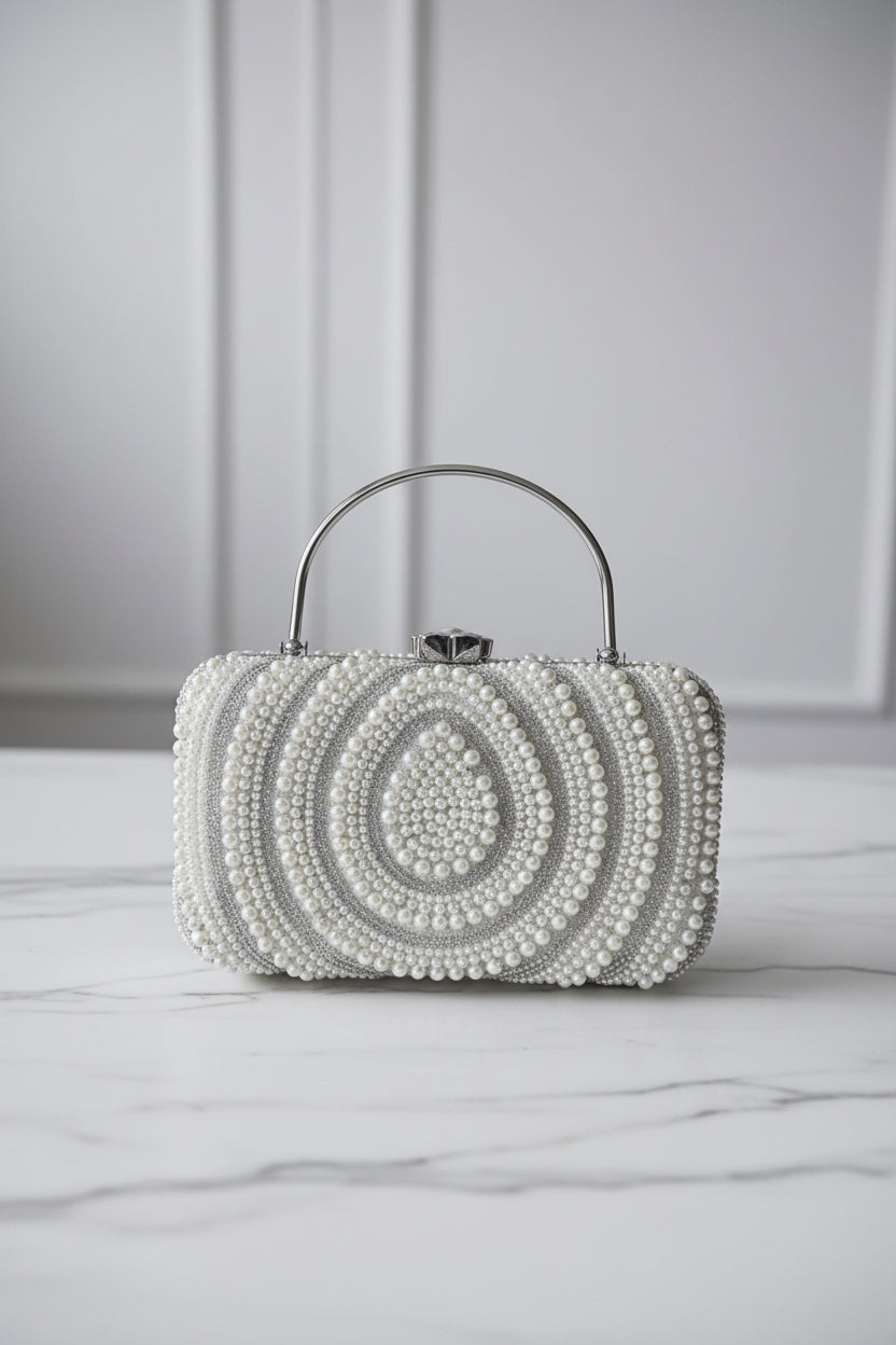 Crystal & Pearl Evening Clutch Bag Collection – Bow, Beaded, Mirrored Box Party Bags