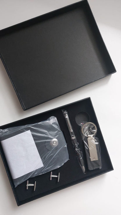 Men’s Premium Gift Set – Wallet, Pen, Keyring & Cufflinks (Gift‑Ready Box)