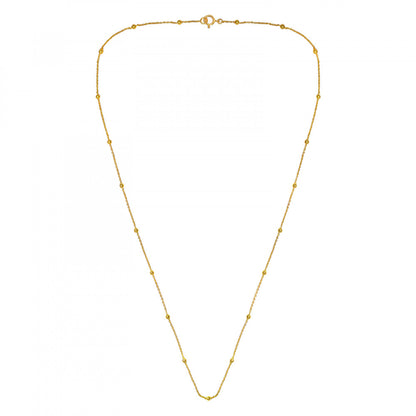 925 Sterling Silver (45cm) Gold‑Plated Beaded Chain Necklace