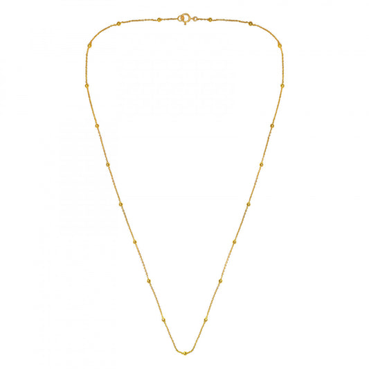 925 Sterling Silver (45cm) Gold‑Plated Beaded Chain Necklace