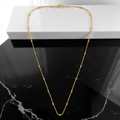 925 Sterling Silver (45cm) Gold‑Plated Beaded Chain Necklace