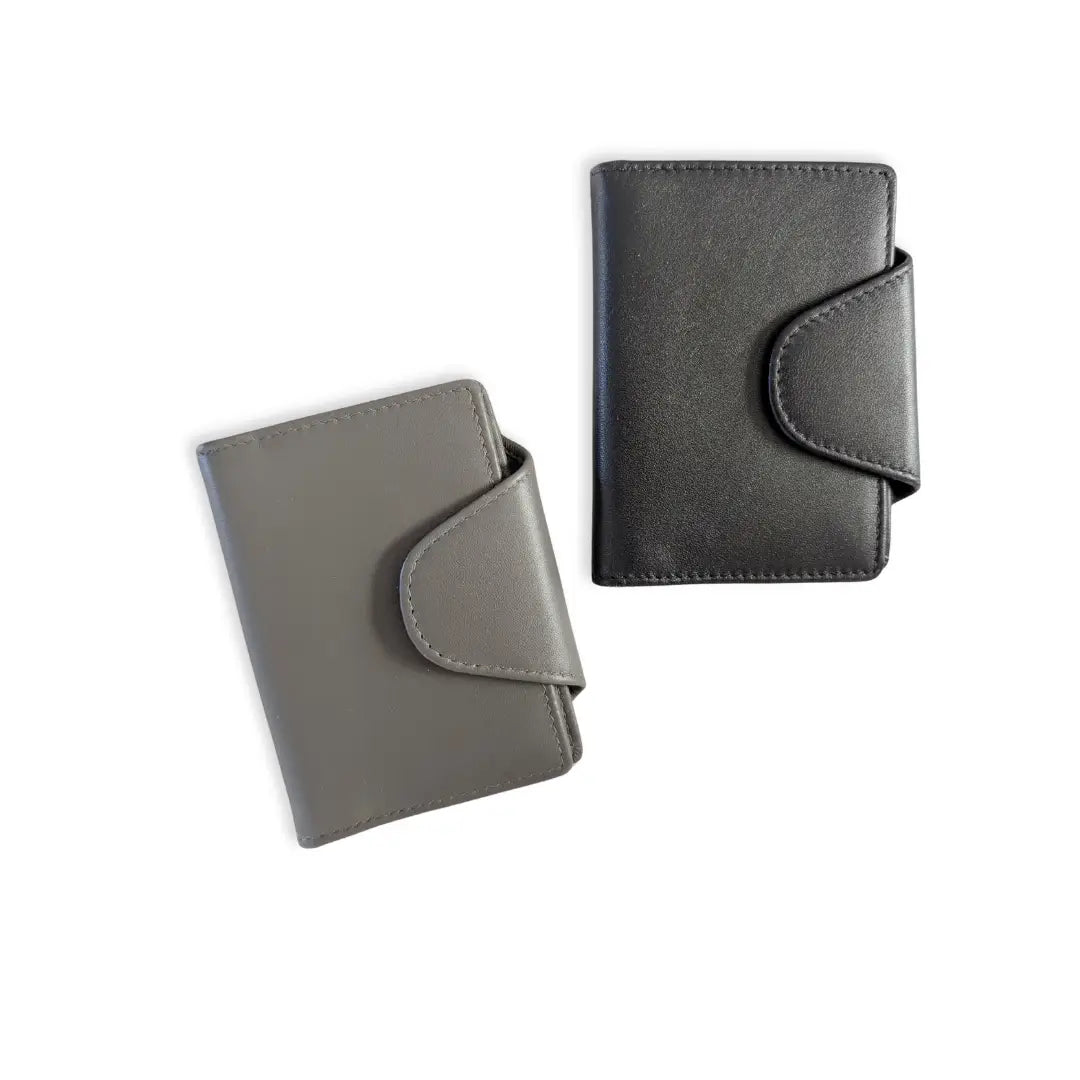 Leather Credit Card Holder with 12 Slots – Slim RFID Card Case, Compact Wallet