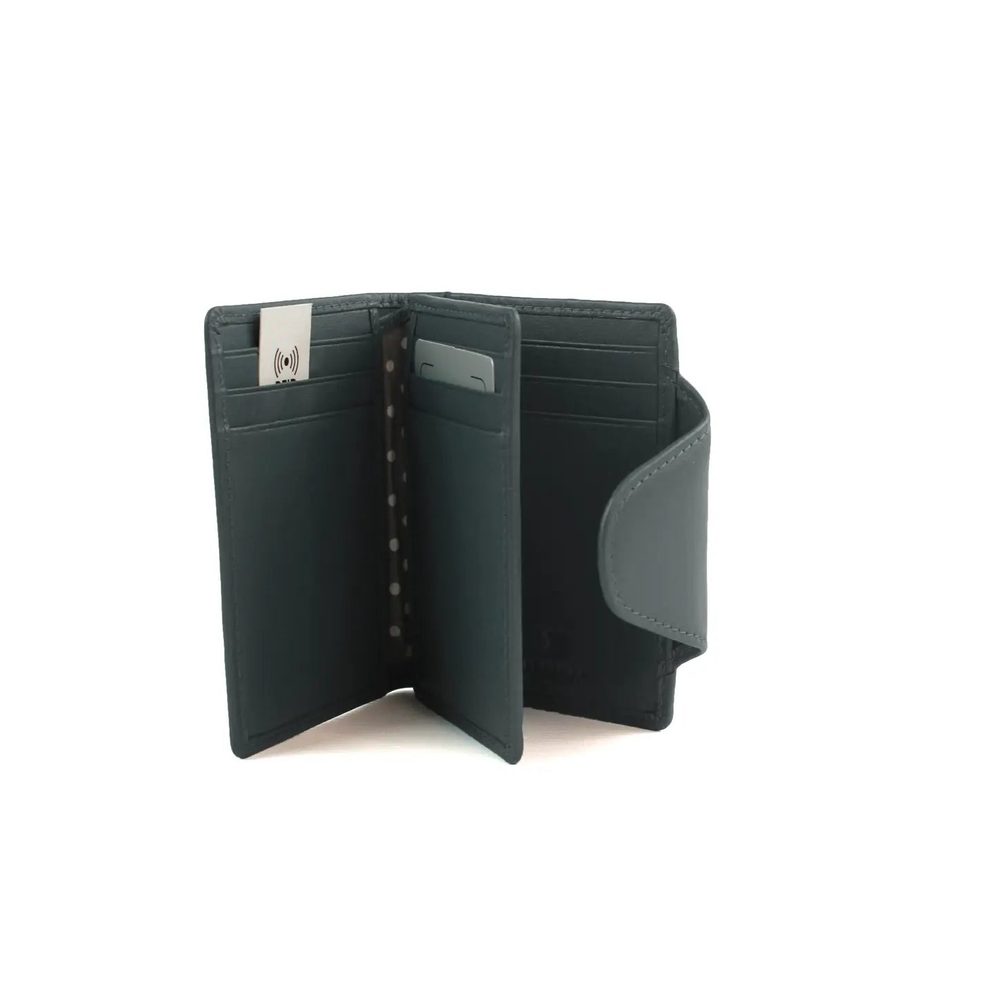 Leather Credit Card Holder with 12 Slots – Slim RFID Card Case, Compact Wallet