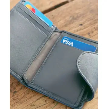 Leather Credit Card Holder with 12 Slots – Slim RFID Card Case, Compact Wallet