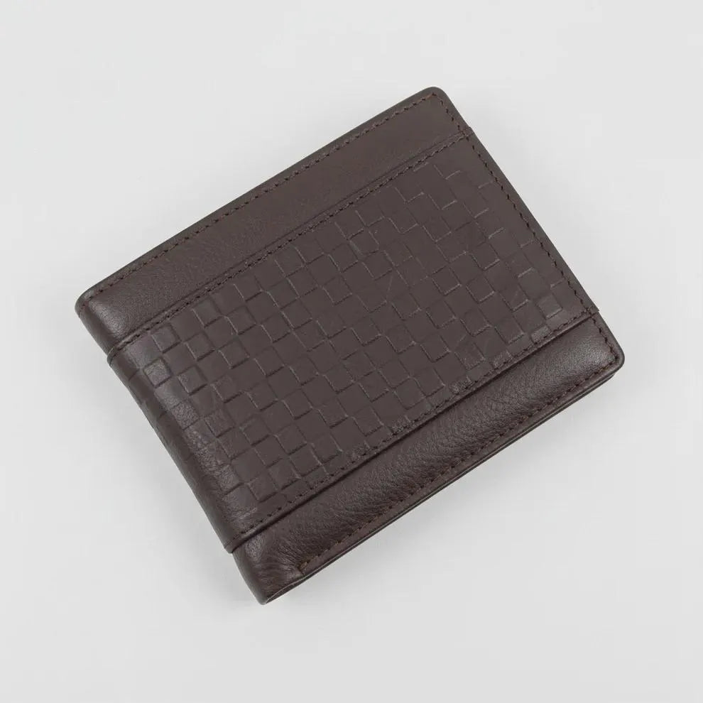 Men's Brown Leather Bifold Wallet for Men – RFID, Card Slots, Coin Pocket