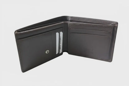 Men's Brown Leather Bifold Wallet for Men – RFID, Card Slots, Coin Pocket