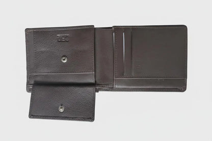 Men's Brown Leather Bifold Wallet for Men – RFID, Card Slots, Coin Pocket