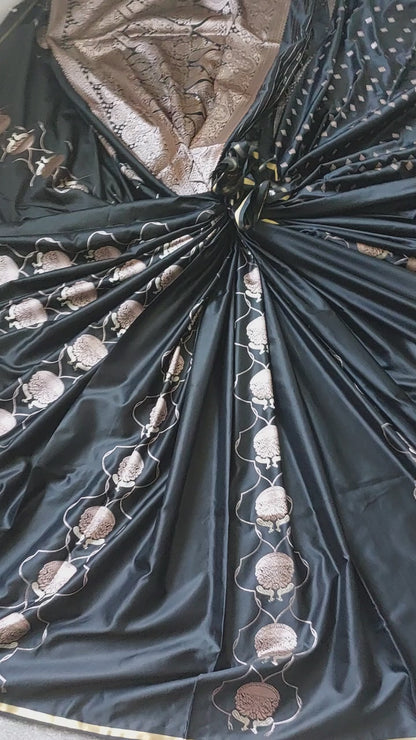 Satin Silk With Weaving work Party Wear Saree