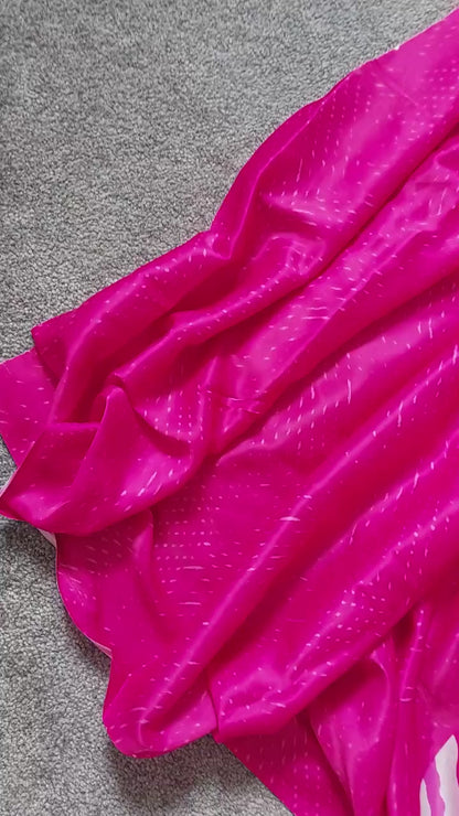 Satin Silk Printed Saree with Matching Blouse, Party Festive Wear
