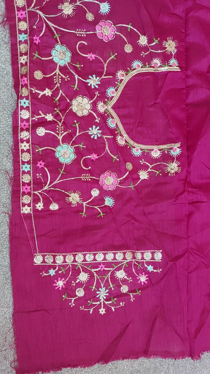 Maroon, Star Georgette Sequence Saree with Val Lace Border and Mono Silk Sequence Blouse