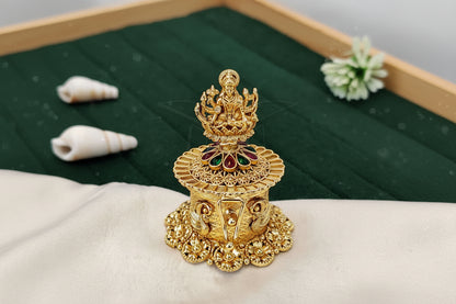 Antique Rajwadi Polish Temple Style Kumkum Box for Pooja Use