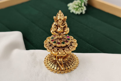 Lord Ganesha Temple Design Kumkum Box for Pooja