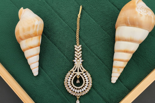 Fancy Designer Maang Tikka with Premium Stone Work